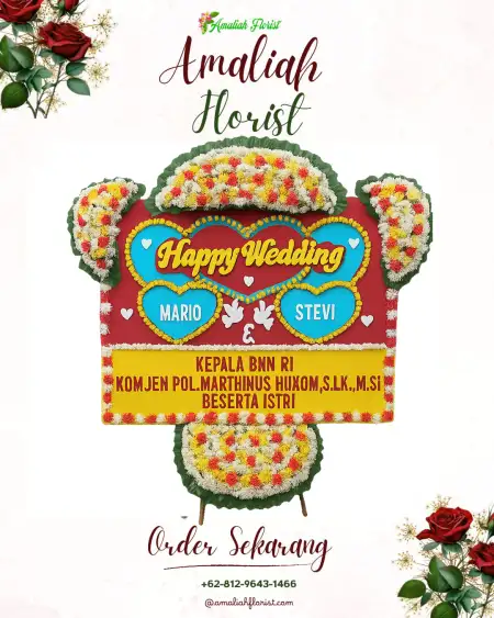 Papan Bunga Pernikahan Pangkaljaya